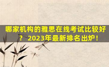 哪家机构的雅思在线考试比较好？ 2023年最新排名出炉！